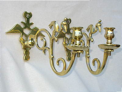 A Pair of Brass Sconces
