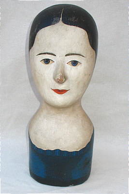 SOLD   A Milliner's Head or Wig Stand