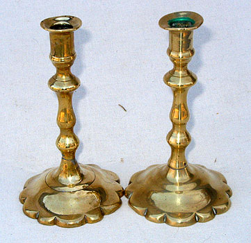 Metalware<br>Archives<br>A Pair of Queen Anne Brass Tapersticks