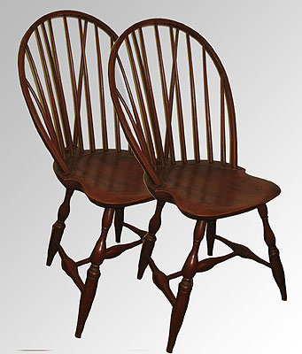 Furniture<br>Furniture Archives<br>SOLD  A Matched Pair of c. 1790 Bowback  Windsor Side Chairs.