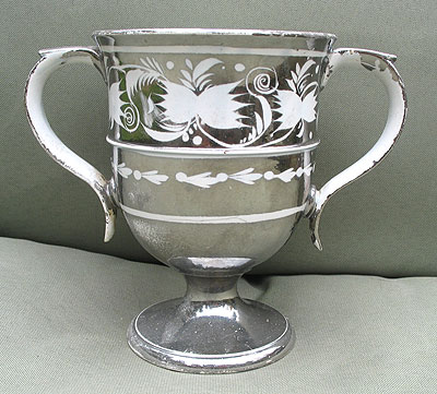 Ceramics<br>Ceramics Archives<br>SOLD  Lovely Silver Lustre Resist Loving Cup