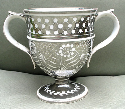 Ceramics<br>Ceramics Archives<br>SOLD Lovely Silver Lustre Resist Loving Cup