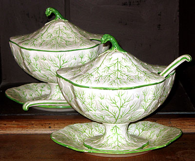 Ceramics<br>Ceramics Archives<br>SOLD  A pair of English earthenware sauce tureens