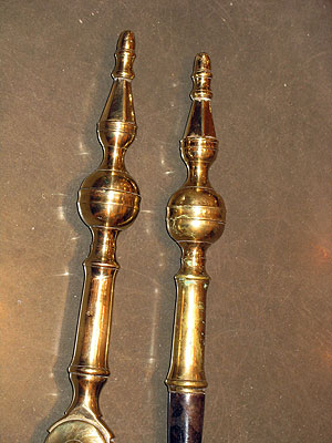 Metalware<br>Archives<br>SOLD  Pair of Steeple-top Fireplace Tools