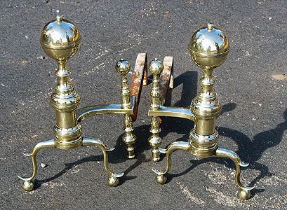 Metalware<br>Archives<br>SOLD  Handsome Pair of Andirons