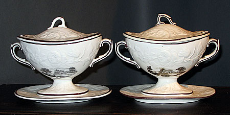 Ceramics<br>Ceramics Archives<br>SOLD  A pair of Soft Past Porcelain Small Tureens