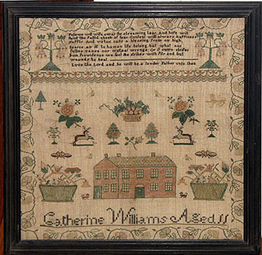 SOLD  A Needlework Sampler by Catherine Williams, Age 11