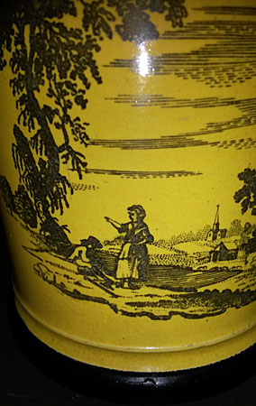 Ceramics<br>Ceramics Archives<br>Yellow-glazed mug with black transfer