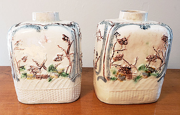 Ceramics<br>18th Century<br>Pair of William Greatbatch Tea Canisters