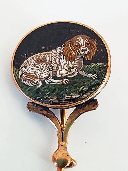 Jewelry<br>MicroMosaic Pin with King Charles Spaniel