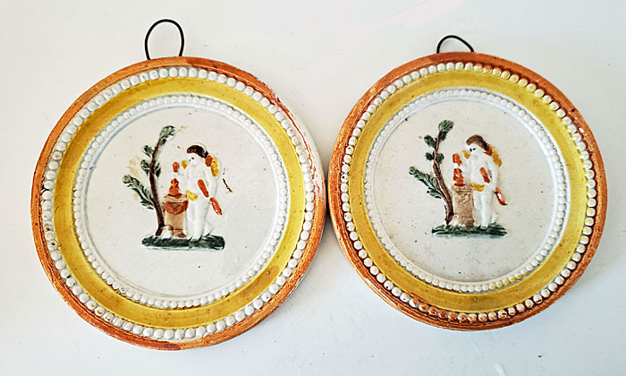 Ceramics<br>18th Century<br>Pair of Miniature Pratt Plaques