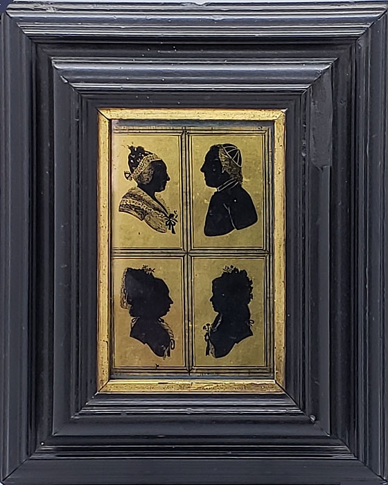 Paintings<br>Silhouettes<br>Verre Ã©glomisÃ© silhouette quartet