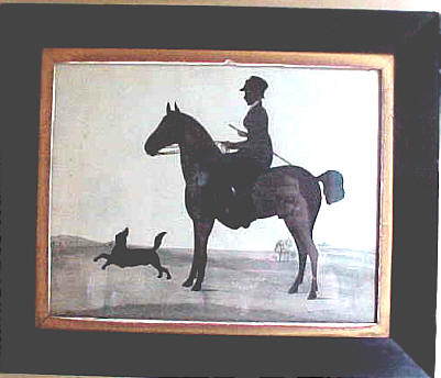 SOLD   Silhouette of Woman, horse and dog
