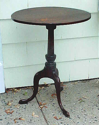 Furniture<br>Furniture Archives<br>SOLD  Tiger Maple Tilt-top Candlestand