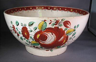 Accessories<br>Archives<br>SOLD   Creamware Bowl with Enamelled Roses