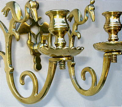 Metalware<br>Archives<br>A Pair of Brass Sconces