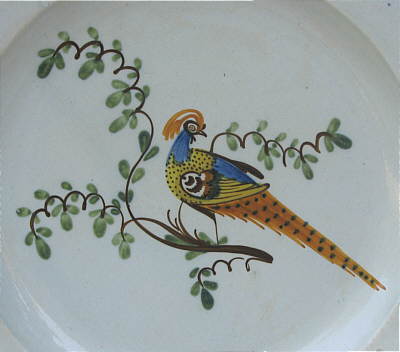 SOLD   Pearlware Peafowl Plate