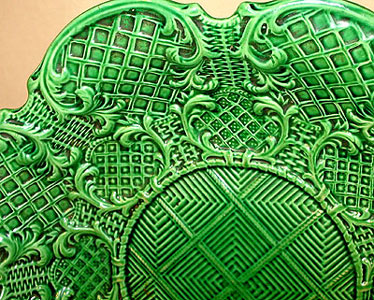 SOLD   Green-Glazed Molded Dish