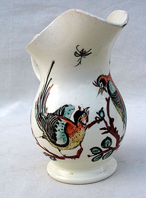 SOLD  A Beautifully Decorated Creamware Creamer