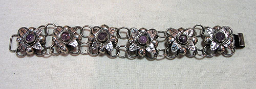 SOLD  A Silver and Amethyst Bracelet