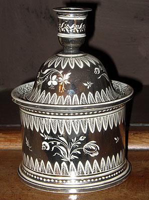 SOLD A Silver Lustre Dated Smoking Set