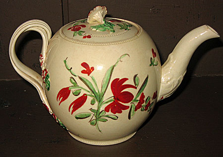 Globular Creamware Teapot