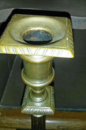 Metalware<br>Archives<br>Pair of Square Based Georgian Brass Candlesticks