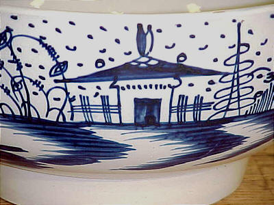 Ceramics<br>Ceramics Archives<br>SOLD   Chinese House Decorated Pearlware Bowl