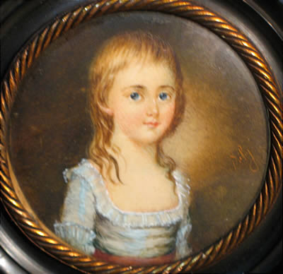 Paintings<br>Archives<br>SOLD  Charming Portrait Miniature of a Child