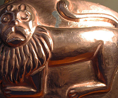 Metalware<br>Archives<br>SOLD  A Rare Copper Lion Mold