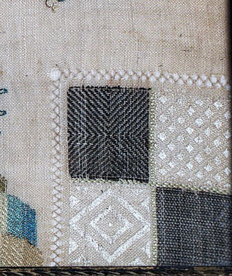 SOLD An unusual Chinoiserie Darning Sampler