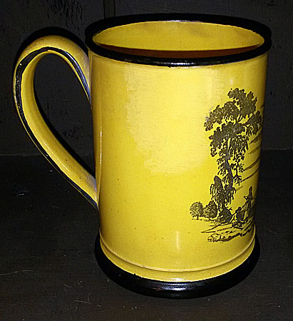 Ceramics<br>Ceramics Archives<br>Yellow-glazed mug with black transfer