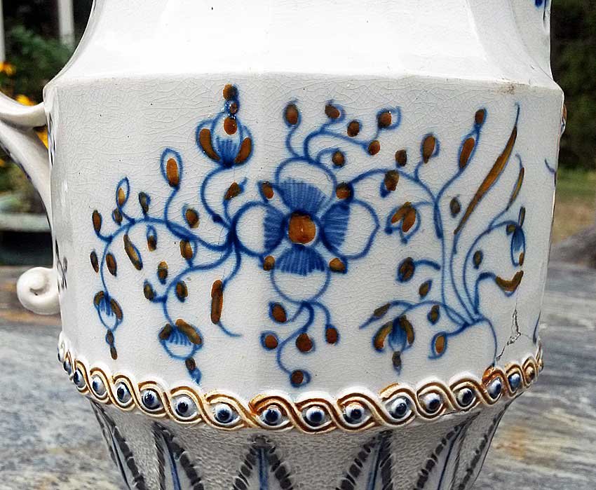 Prattware jug with floral decoration
