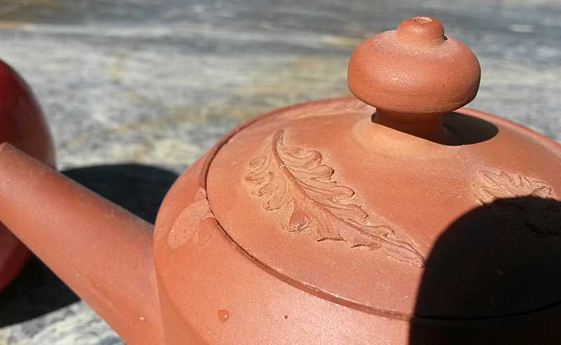 Red Stoneware Teapot