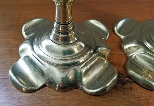 Pair of Signed Brass Candlesticks