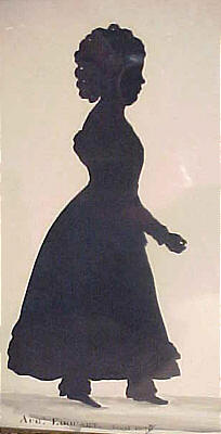 Accessories<br>Accessories Archives<br>SOLD   Edouart silhouette of young girl and her dog.