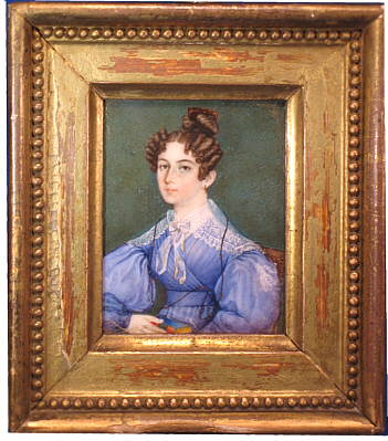 Paintings<br>Archives<br>Portrait Miniature of a Woman in a Blue Dress