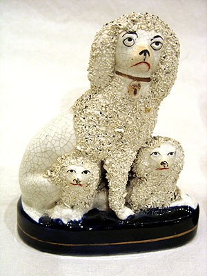 Ceramics<br>Ceramics Archives<br>SOLD A Pair of Staffordshire Poodles wtih Puppies
