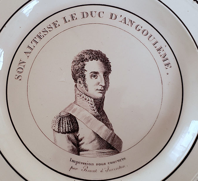 Set of Six French Portrait Plates