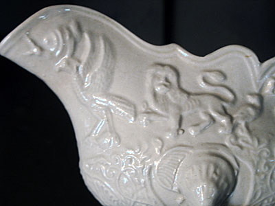 Ceramics<br>Ceramics Archives<br>SOLD  An 18th century footed saltglaze sauceboat