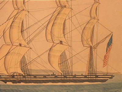 Watercolor of an American ship