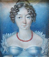 Miniature Portrait of a Young Woman on Ivory