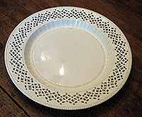SOLD  A Large Creamware Pireced Plate