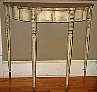 A Paint Decorated Pier Table with Faux Marble Top