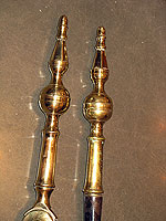 SOLD  Pair of Steeple-top Fireplace Tools