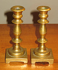 Pair of 18th century brass tapersticks.