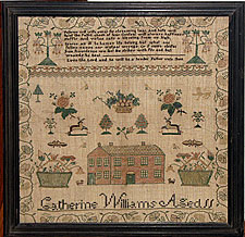 SOLD  A Needlework Sampler by Catherine Williams, Age 11
