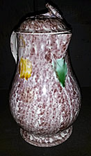 Creamware tortoise shell jug with cover