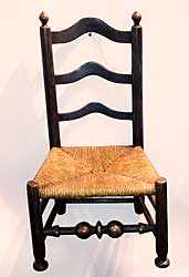 A Delaware River Valley ladder back side chair