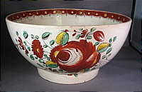 SOLD   Creamware Bowl with Enamelled Roses